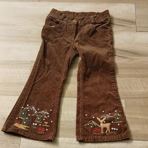 Gymboree Mountain Cabin Winter Scene Corduroy Kids Pants Size 3 Vintage 2006 (C)